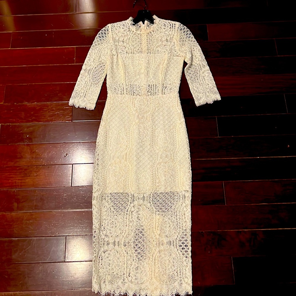 White Alexis lace dress size 0 worn once